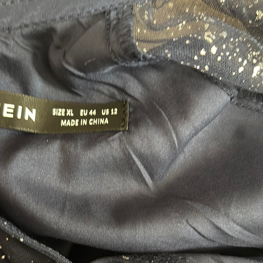 SHEIN Navy Blue Sparkle Long Sleeve Dress - Picture 13 of 15